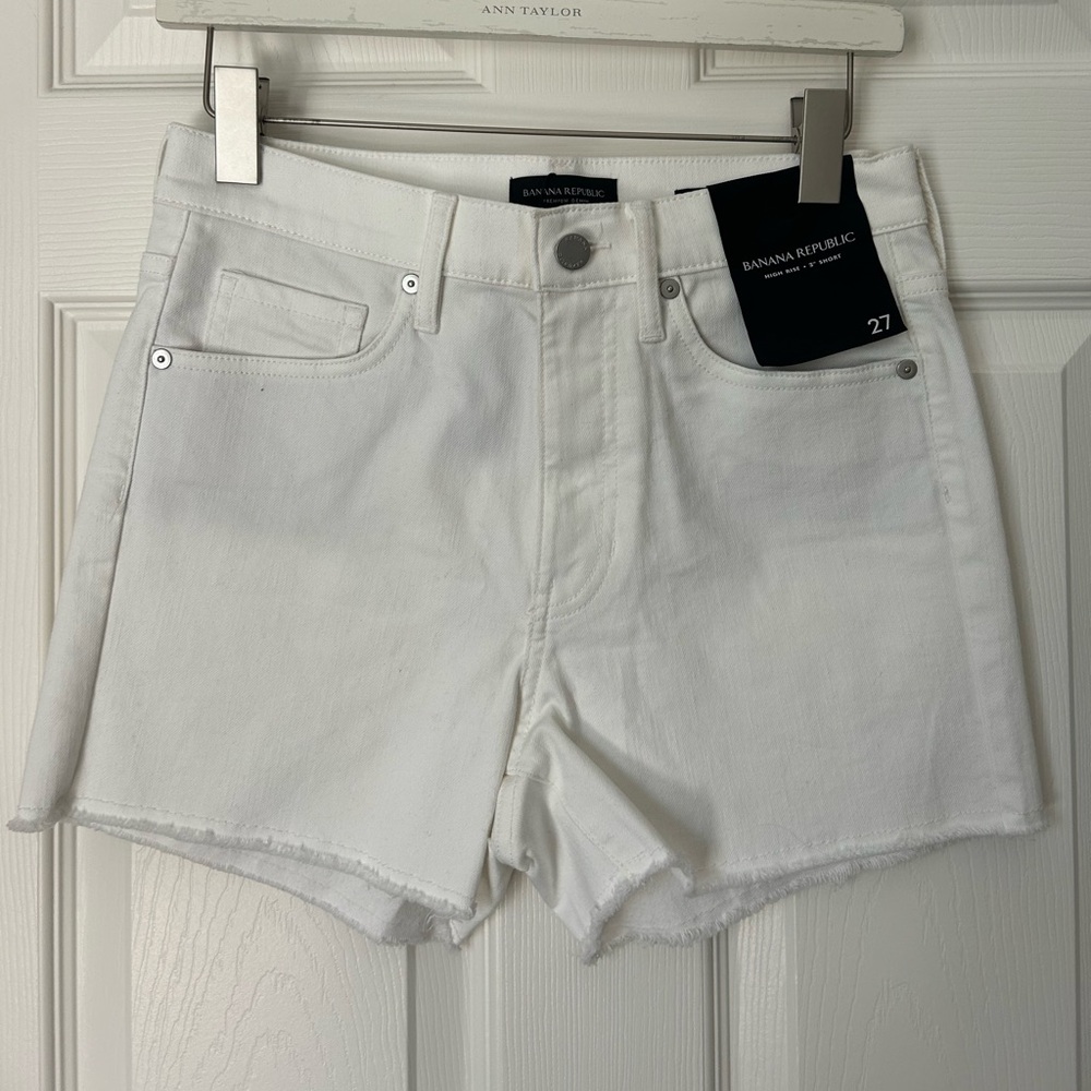 Banana republic white jean shorts